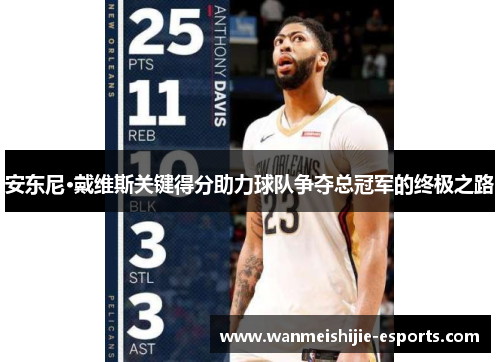 安东尼·戴维斯关键得分助力球队争夺总冠军的终极之路